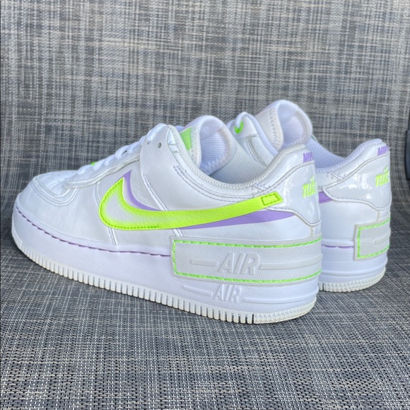 Nike Women's Air Force 1 Shadow 'White Electric Green' Sneakers Shoes size 8 - Picture 6 of 13